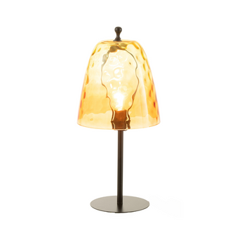 Lampada da Tavolo in Vetro Martellato Giallo h 28 cm - Oceane