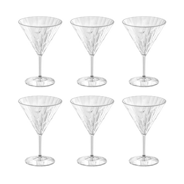Set 6 Bicchieri Martini Trasparenti Infrangibili 250 ml - Club No. 12 Koziol