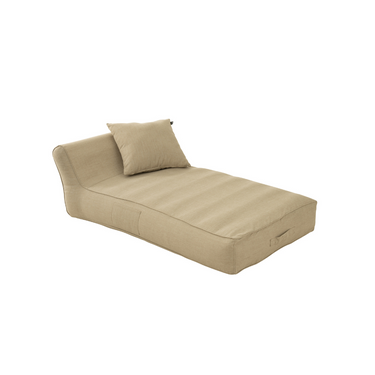 Materasso Gonfiabile da Giardino Singolo Beige Effetto Velluto - Helene