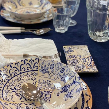 Piatto Fondo in Porcellana Stoneware Decorata Ø28 cm - Alyssa