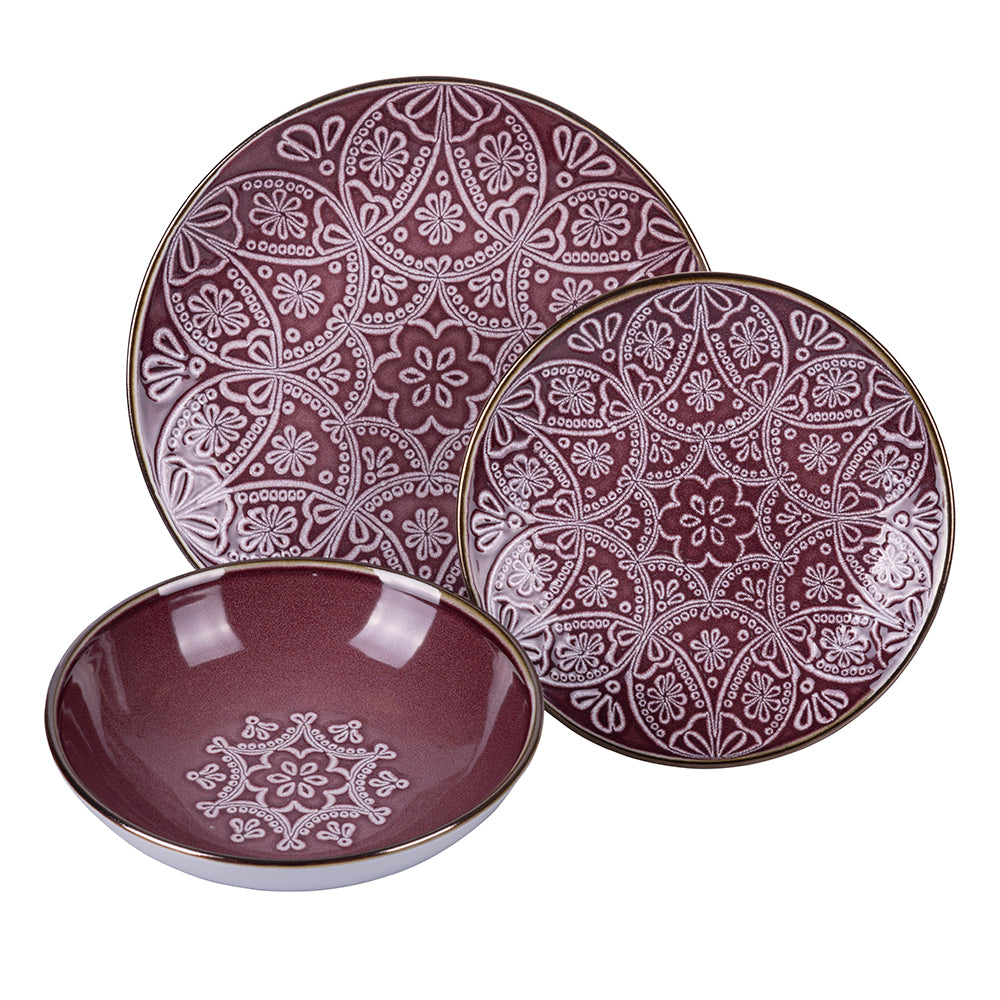 Servizio Piatti 12pz in Gres sfumature Viola Baku Provence - Villa d'E – Virón