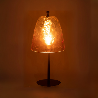 Lampada da Tavolo in Vetro Martellato Giallo h 28 cm - Oceane