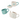 Set Teiera con Tazze Impilabile in Ceramica Colore Bianco e Celeste