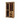 Credenza Vetrina in Legno di Mango 1 Anta 3 Cassetti Colore Naturale Stile Industrial