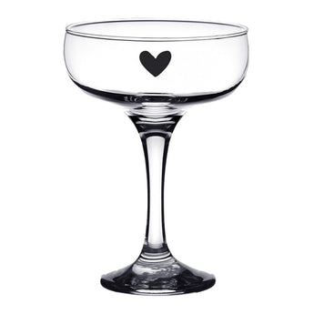 Coppa Champagne da 150 ml in vetro con cuore - Viron.it