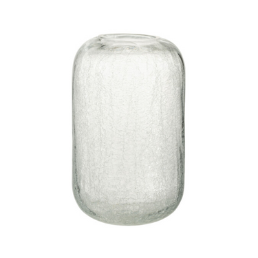 Vaso Decorativo in Vetro Trasparente Effetto Screpolato Ø 16,6 cm