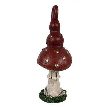 Decorazione Autunnale Fungo Magico Stile Country Colore Rosso h 17 cm