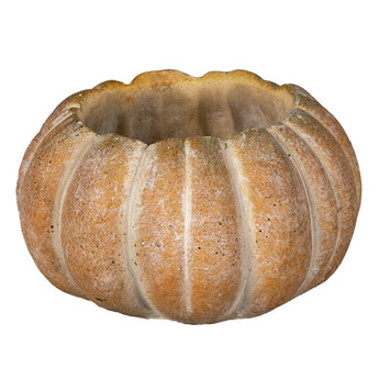 Zucca Portavaso da Esterno in Pietra Colore Arancione Ø 15 cm