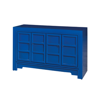 Madia in Legno di Mango 4 Ante Colore Blu Stile Orientale