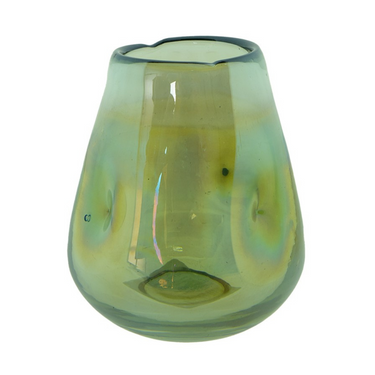 Vaso Basso Decorativo in Vetro Trasparente Colore Verde - Green