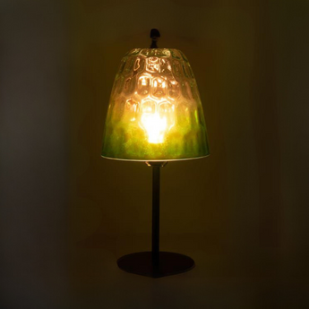 Lampada da Tavolo in Vetro Martellato Verde h 28 cm - Oceane