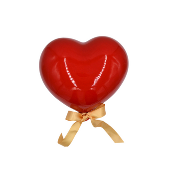 Cuore in Ceramica Colore Rosso Lucido Personalizzabile 9 cm