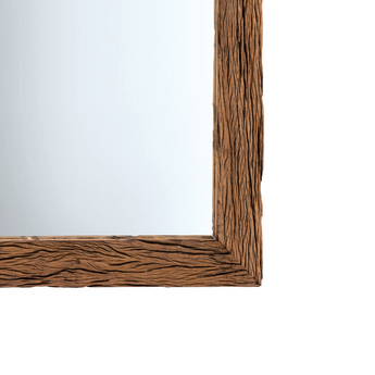 Specchio con Cornice in Legno Riciclato Colore Naturale Stile Rustico h 140 cm