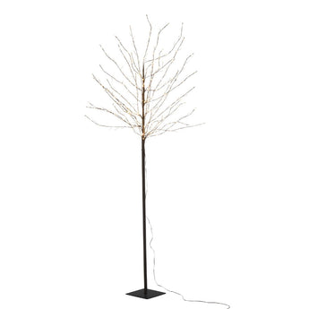 Albero Spoglio Decorativo con Struttura in Metallo Colore Nero con Led h 180 cm