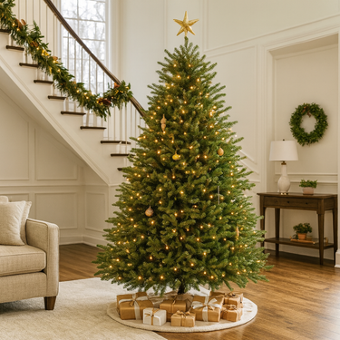 Albero di Natale h 210 cm PE-PVC Effetto Realistico con 2186 Rami e 2000 Led - Luxury