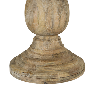Tavolo Rotondo in Legno Massello di Mango Naturale Decapato Stile Country Provenzale Ø 120 cm