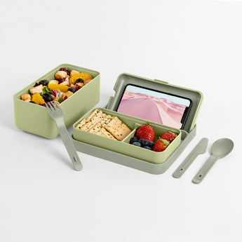 Set Portapranzo Lunchbox Ermetico Colore Verde con Posate - Bauletto Blim