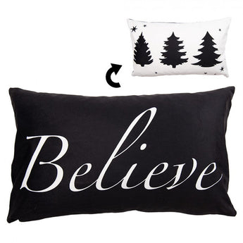 Federa per cuscino Believe colore Bianco Nero - 30x50 cm - Viron.it