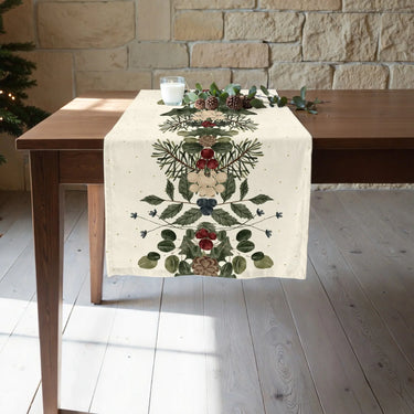 Runner Natalizio Fantasia Vischio Beige 150x50 cm - Christmas Muerdago