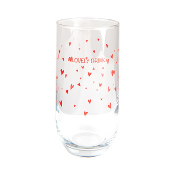 Set 2 Bicchieri San Valentino con Cuoricini 280 ml -  Lovely Drink