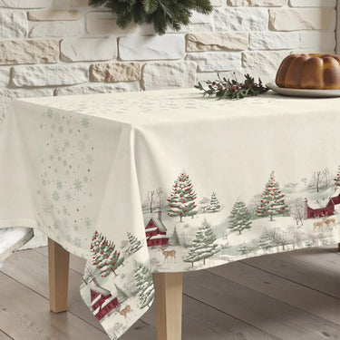 Tovaglia Natalizia Paesaggio Innevato 155X250 cm - Christmas Deer Cenefa