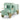 Camion Contenitore in Latta colore Menta e Oro - 590 x 300 x 345 mm - Viron.it