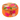 Pouf Rotondo in Cotone Colore Arancione con Fiori Ricamati Ø 50 cm