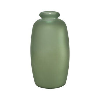 Vaso Bottiglia in Vetro Satinato Colore Verde h 35 cm