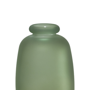 Vaso Bottiglia in Vetro Satinato Colore Verde h 35 cm