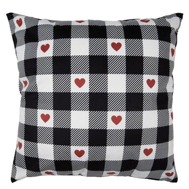 Federa Cuscino Decorativa Natalizia Quadrata Colore Rosso e Nero - Cervo