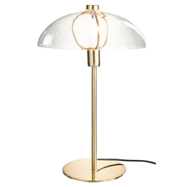 Lampada Da Tavolo in Metallo colore Oro e Paralume in Vetro Trasparente - Jeff - Viron.it