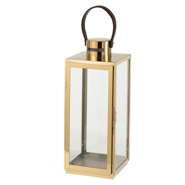 Lanterna in Metallo colore Oro con Vetro Trasparente - Medium - Viron.it