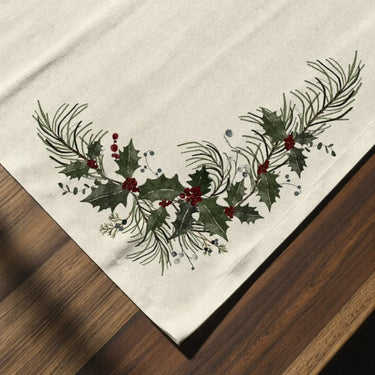 Set 2 Tovagliette Natale Beige 35x30 cm Fantasia Vischio - Mistletoe