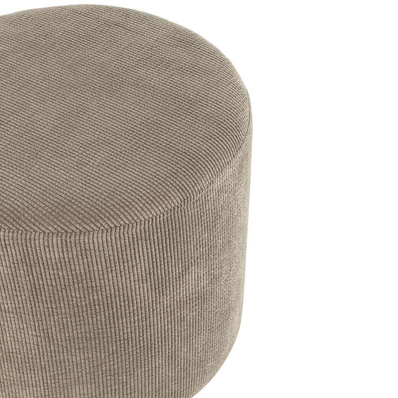 Pouf Sgabello Poggiapiedi in Velluto a Coste colore Grigio Ø 43 cm - Viron.it