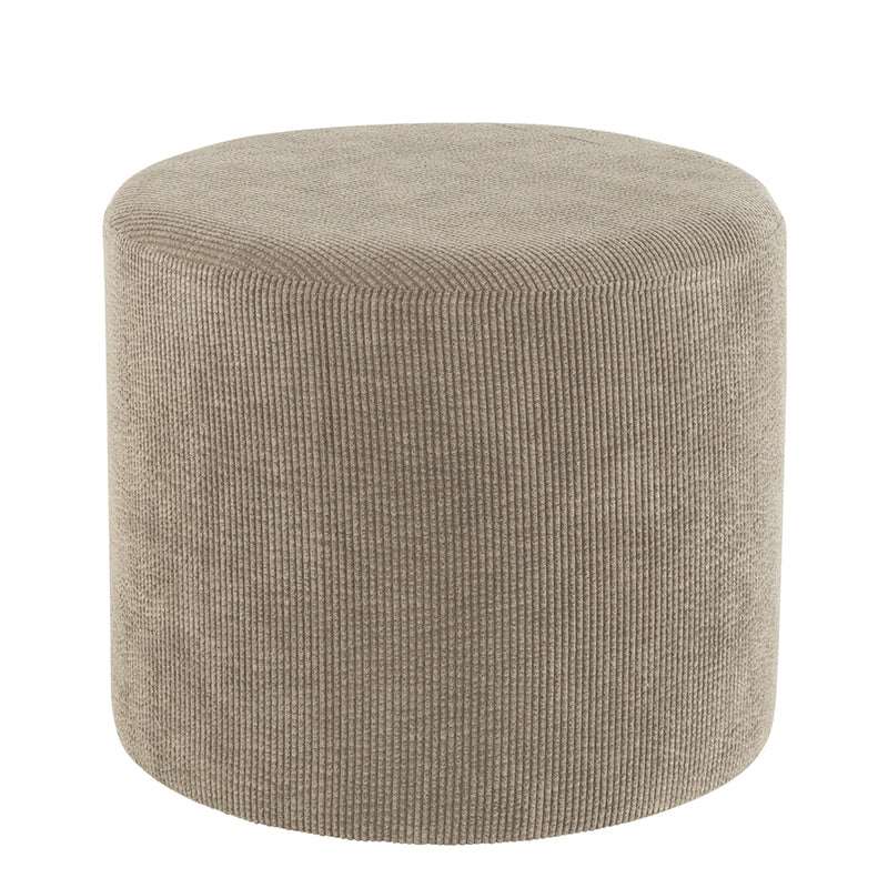 Pouf Sgabello Poggiapiedi in Velluto a Coste colore Grigio Ø 43 cm - Viron.it