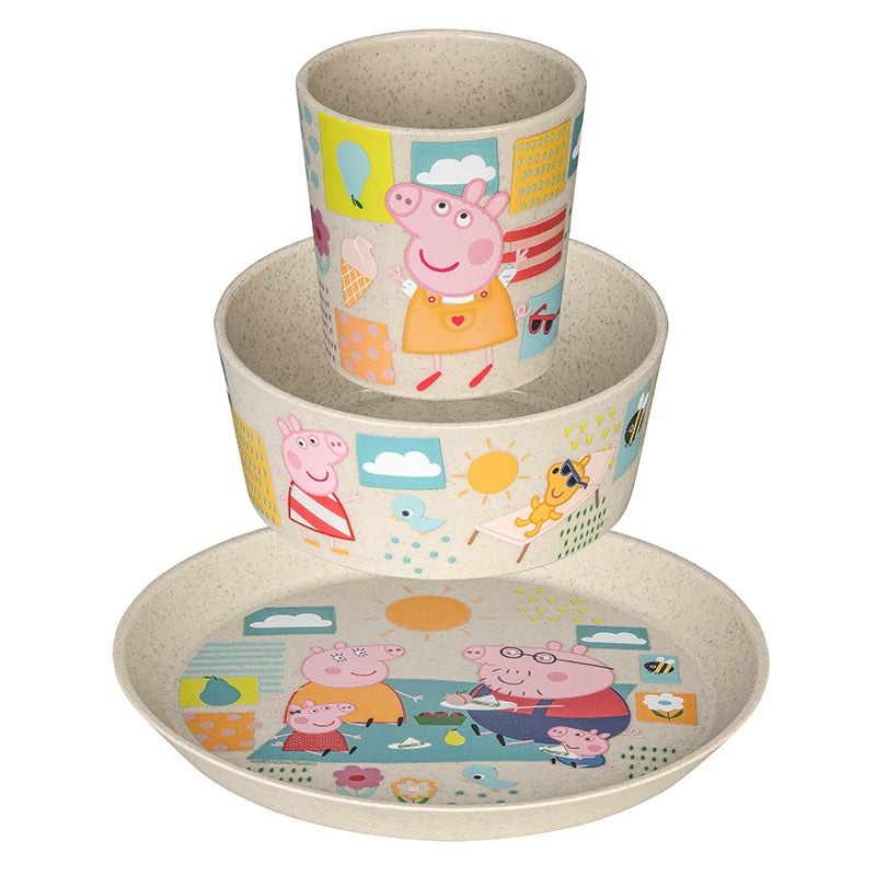 Set da 3 Stoviglie CONNECT PEPPA PIG  organic sand - Viron.it