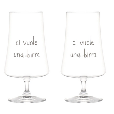 Set 2 Bicchieri Birra 55 cl “Ci vuole una birra” – Idea Regalo Originale