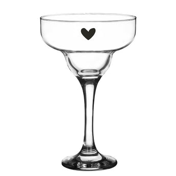 Set 6 Bicchieri da Cocktail Vetro Trasparente 200 ml con Cuore - Love