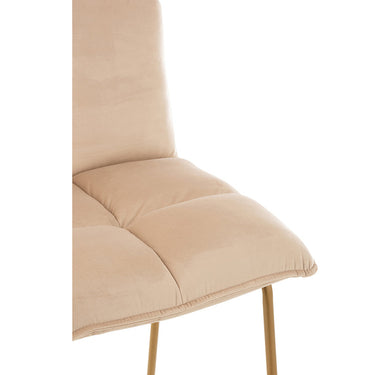 Sgabello Alto Sedia da Bar in Metallo colore Oro e Seduta in Velluto Beige - Viron.it