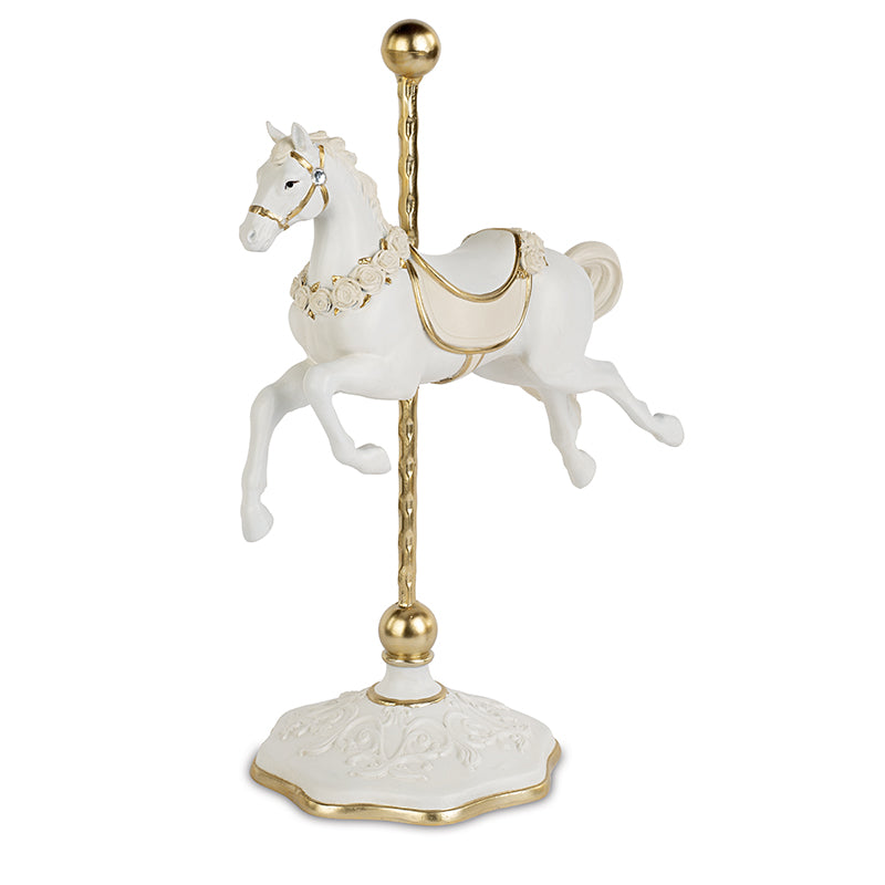 Statuetta Cavallo color Avorio e Oro - h 460 mm - Viron.it