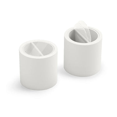 Tavolino Contenitore 2 Scomparti da Esterno Ø 55 cm Colore Bianco Blok Party - Lyxo