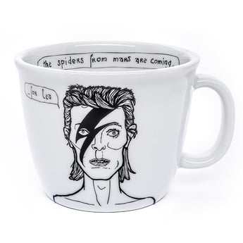 Tazza in Porcellana con Raffigurazione David Bowie Bianca e Nera - Capacità 350ml - Viron.it