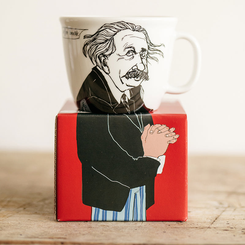 Tazza in Porcellana con Raffigurazione Einstein Bianca e Nera - Capacità 350 ml - Viron.it