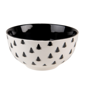 Tazza Bolo Ciotola Latte Natalizia in Porcellana Colore Bianco - Fir