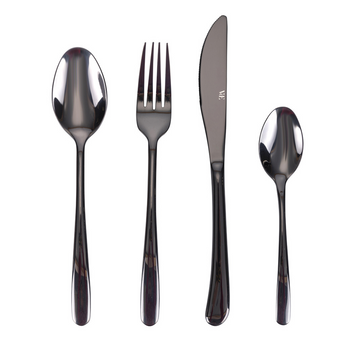 Set Posate 24 pz in Acciaio Inox Nero Lucido Drop - Villa d'Este