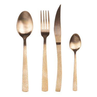 Set Posate 24pz in Acciaio Colore Rame Satinato Stone - Villa d'Este