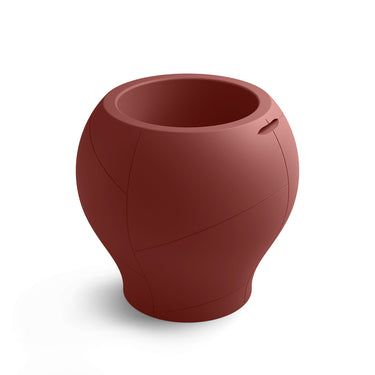 Grande vaso da giardino rosso con silhouette arrotondata moderna