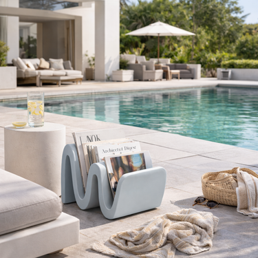 Portariviste dal Design Moderno Colore Acquamarina Wave Magazine Holder – Lyxo