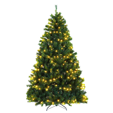 Albero di Natale Artificiale h 240 cm 600 Luci LED Integrate e 2567 Rami Realistici in PVC - Vermont