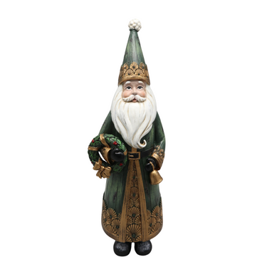 Statuina Decorativa Natalizia Babbo Natale Colore Verde h 32 cm